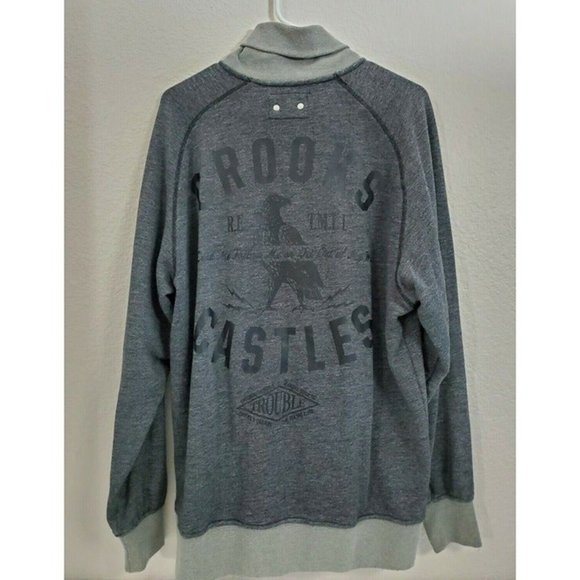 Crooks & Castles T.R.E. TMLL Trouble Varsity Baseball Jacket Grey Sz Mens Medium - Picture 6 of 8